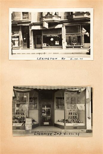 (COMMUNICATION--POSTAL TELEGRAPH) An album depicting approximately 190 Postal Telegraph-Cable Company storefronts across the Midwestern